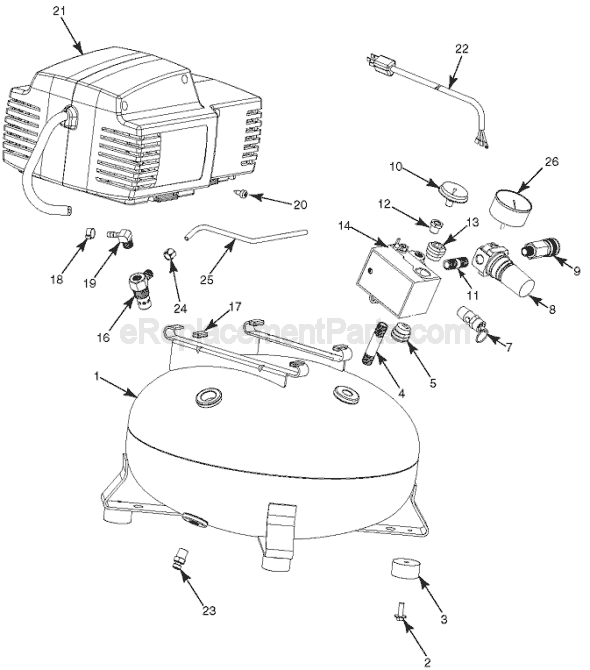 Page A Diagram and Parts List for CPFAC2600P Type 0 Porter Cable Compressor